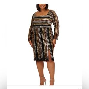 Plus Size Sequined Cutout-Back Dress.           A